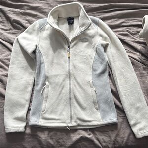 The North Face Women's Off-White and Light Gray Fleece Jacket